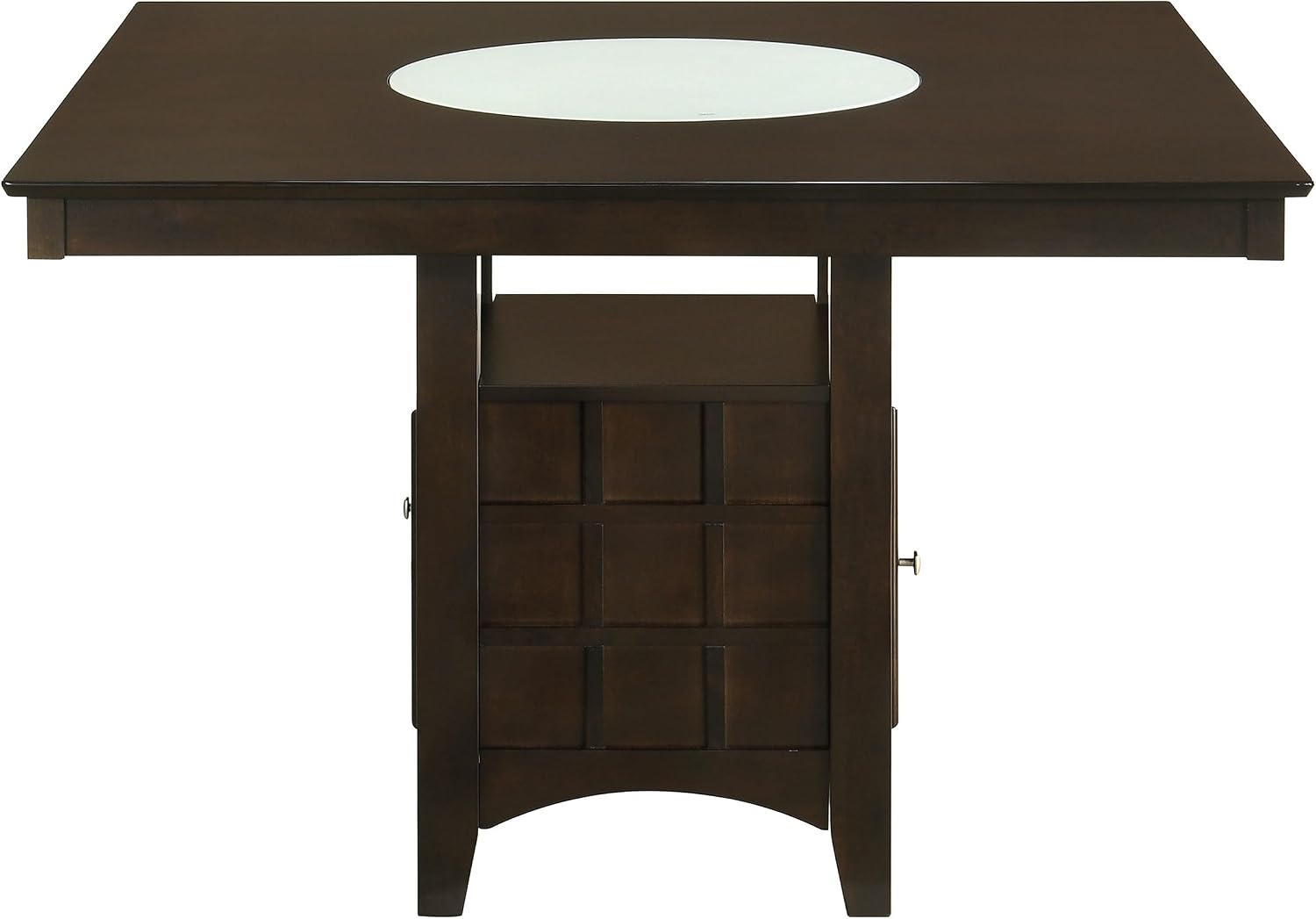 Coaster Home Furnishings - Gabriel - 5-Piece Counter Height Dining Set - Square Wood Table with Storage & 4 Upholstered Lattice-Back Chairs - Dining Room & Kitchen - Cappuccino - 100438-S5