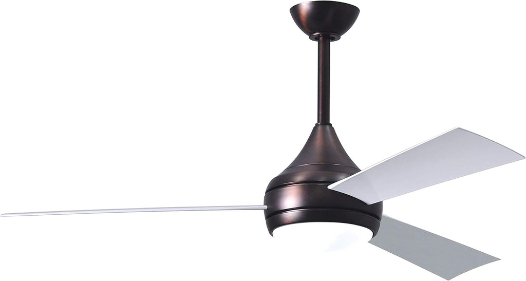 Matthews DA-BB-WH Donaire Outdoor Wet/Salt Water Rated 52' Marine-Grade Coastal Ceiling Fan with LED Light & Remote, Brushed Bronze with Gloss White