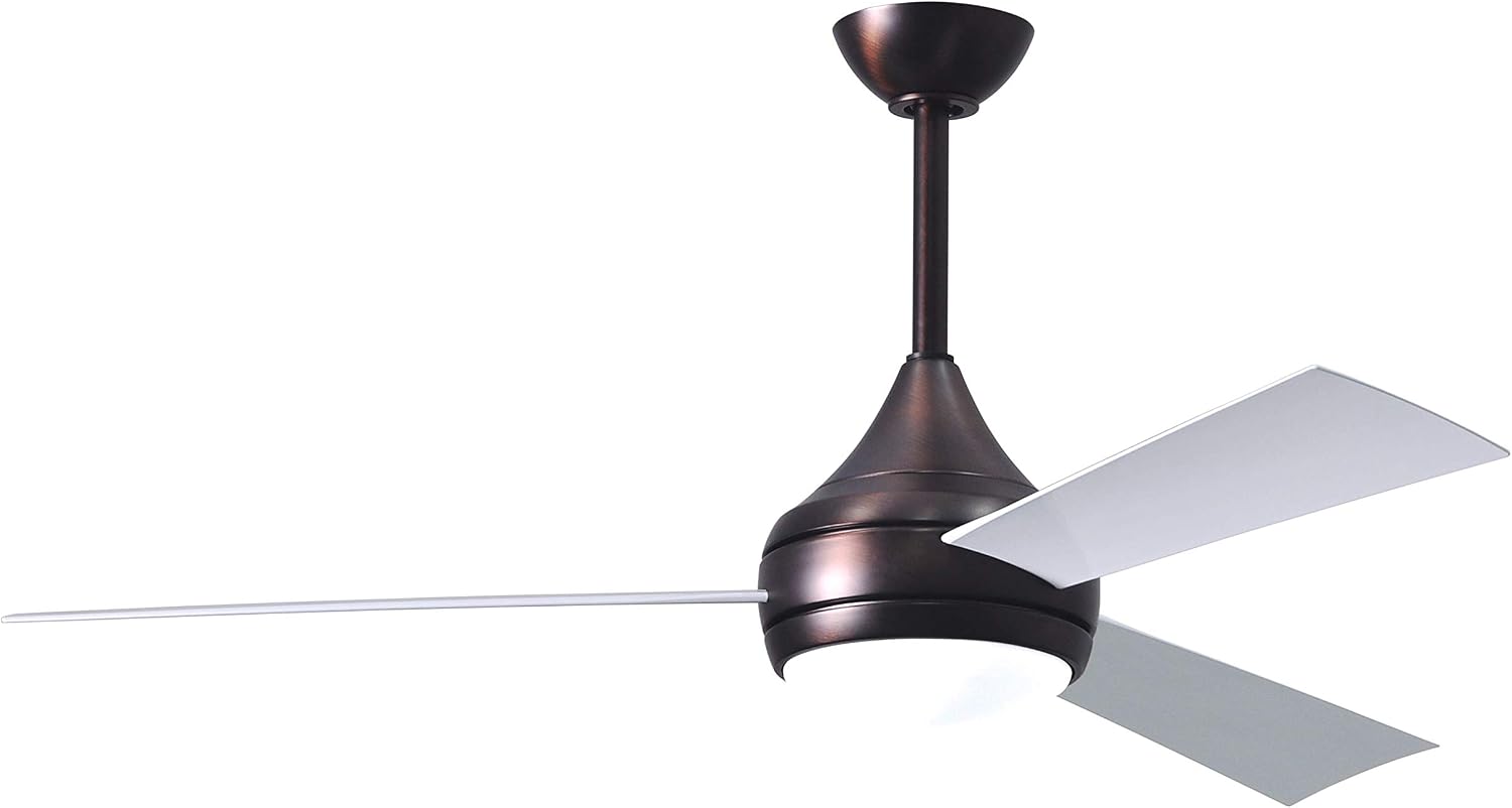 Matthews DA-BB-WH Donaire Outdoor Wet/Salt Water Rated 52' Marine-Grade Coastal Ceiling Fan with LED Light & Remote, Brushed Bronze with Gloss White