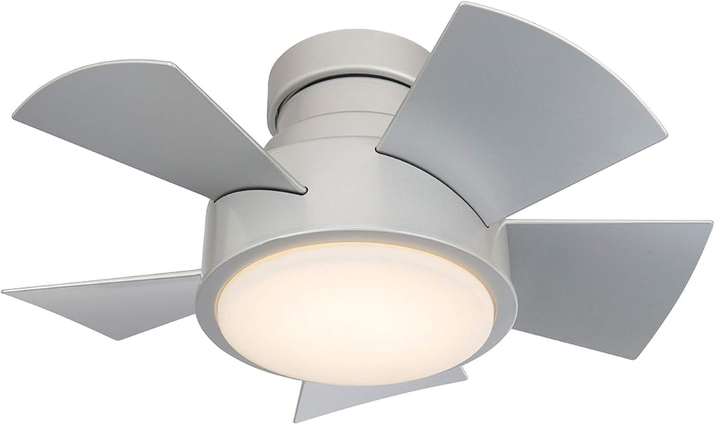 Modern Forms FH-W1802-26L-35-TT Vox - 5 Blade Flush Mount Ceiling Fan with Light Kit-11 Inches Tall and 26 Inches Wide, Finish Color: Titanium Silver, Color Temperature: 3500