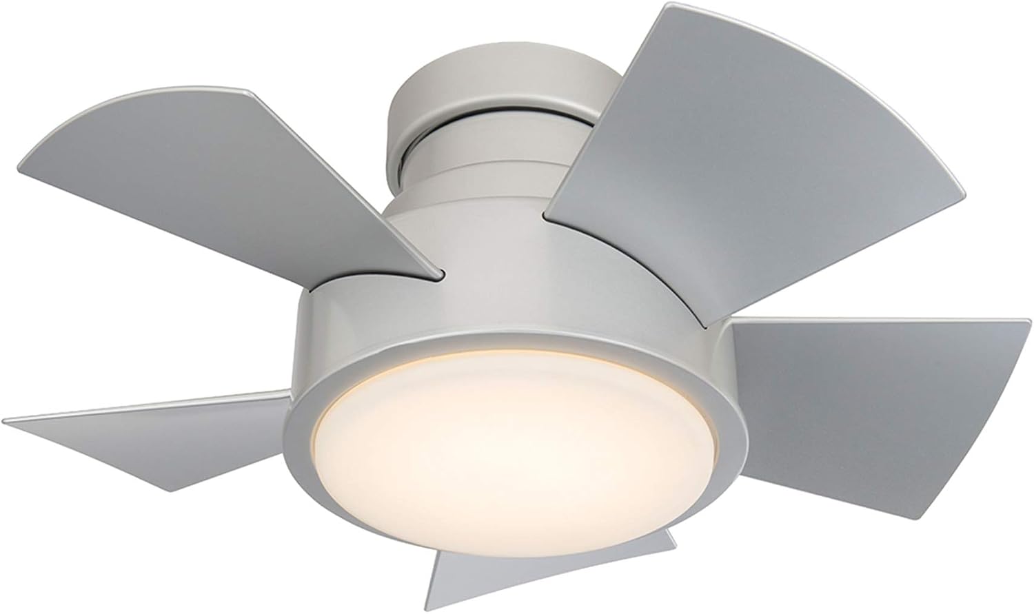 Modern Forms FH-W1802-26L-35-TT Vox - 5 Blade Flush Mount Ceiling Fan with Light Kit-11 Inches Tall and 26 Inches Wide, Finish Color: Titanium Silver, Color Temperature: 3500