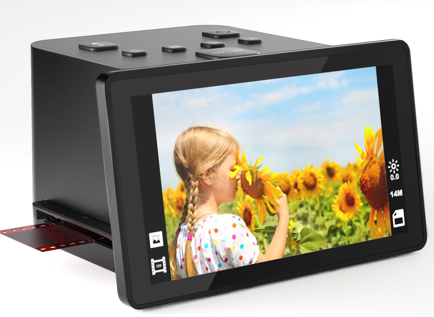Slide & Negative Scanner Digital Film Scanner with Large 5' LCD Screen, Convert Color & B&W Negatives & Slides 35mm, 126, 110 Film & Super 8 Slide to 22MP JPEGs