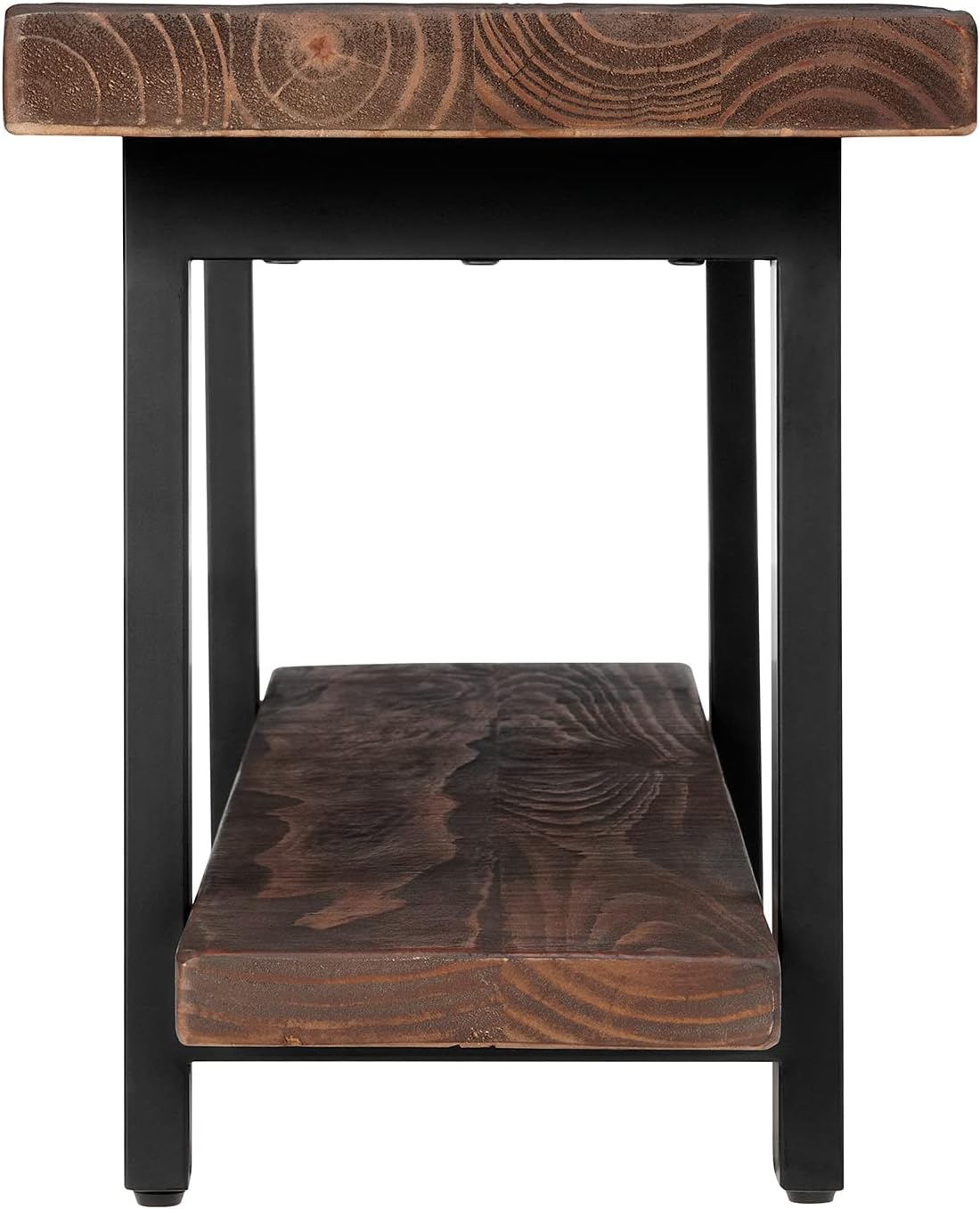 Alaterre Furniture Pomona Entryway Bench and Coat Hook Set – Modern Rustic 48-Inch Solid Wood Bench & Wall Mounted Coat Hook Set for Jackets, Bags & Shoes in Mudroom or Hallway (Rustic Brown)