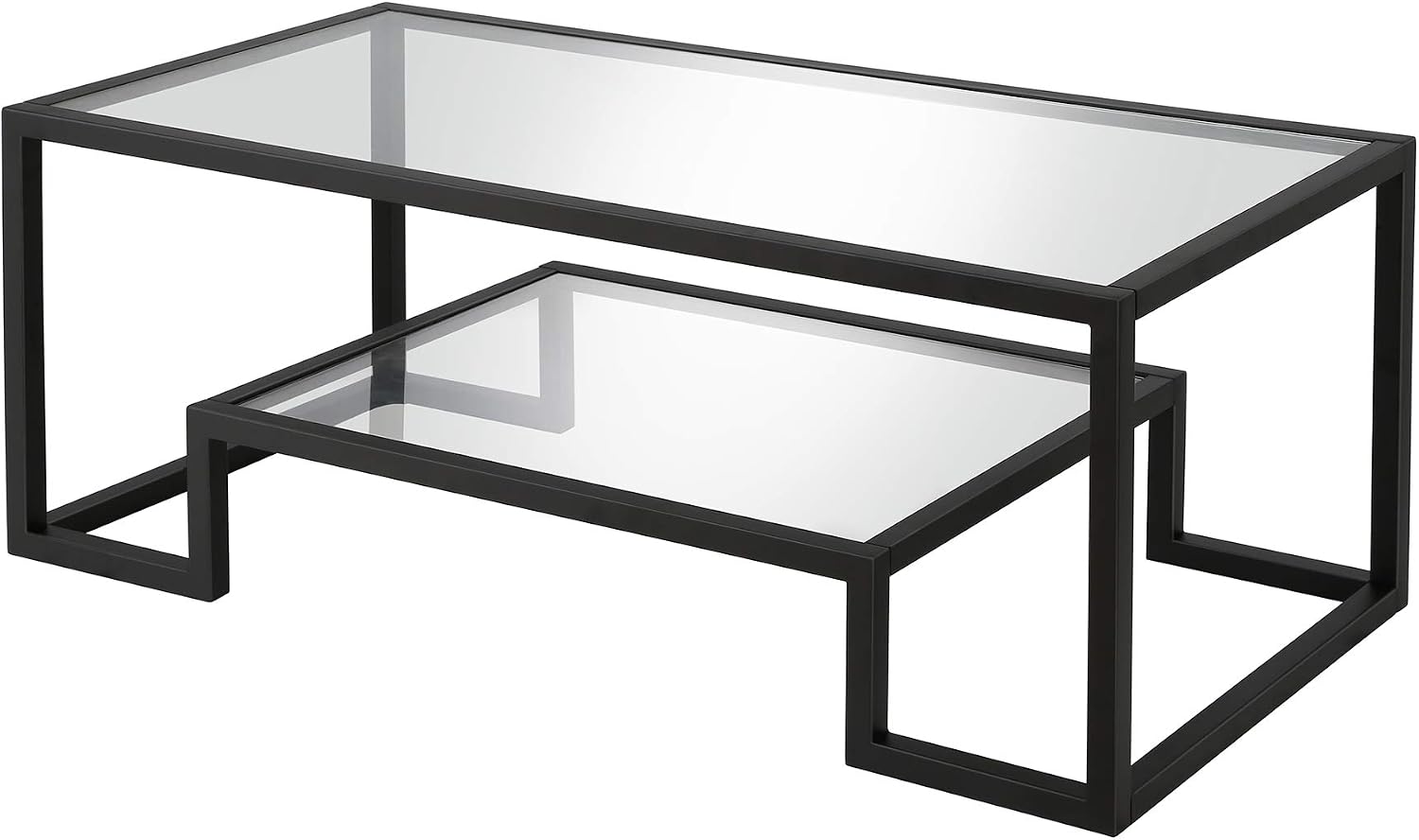 Henn&Hart 45' Wide Rectangular Coffee Table in Blackened Bronze, Modern coffee tables for living room, studio apartment essentials