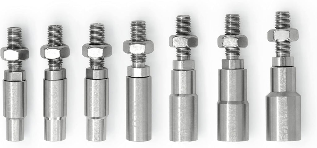 Muzzle Sleeves Fit Pneumatic Thumbtack Gun, 7 Barrel Sleeves for Different Tacks Head Diameter Used in Vintage and Antique Furniture, Decorating DIY Projects (7 Different Size of Sleeves)
