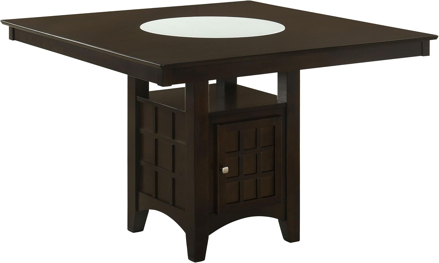Coaster Home Furnishings - Gabriel - 7-Piece Counter Height Dining Set - Square Wood Table with Storage & 6 Upholstered Chairs - Dining Room & Kitchen - Cappuccino - 100438-S7A
