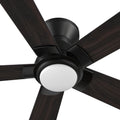 CEME Smart 48' Ceiling Fans with Lights Flush Mount, 3 Light Colors Dimmable, 10 Speeds DC Ceiling Fan with Remote, Outdoor Ceiling Fan Compatible with Alexa, Siri & Google Home, Wood & Dark Walnut