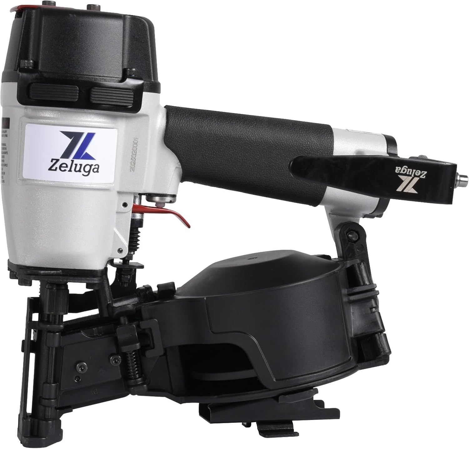Zeluga 28-145 Pneumatic 15 Degree Coil Roofing Nailer with 120 PCS Load Capacity Coil Nailer Kit with Eye Protection and Repair Kit