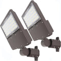 2PACK 150W LED Parking Lot Light with Dusk to Dawn Photocell, Slipfitter Mount and Wall Mount Commercial Outdoor Lighting, 100-277V 21000LM 5000K, ETL Commercial LED Security Flood Lights