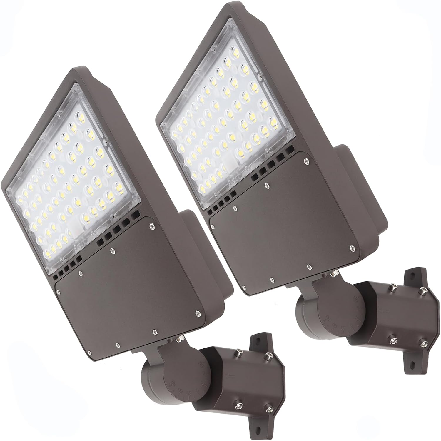 2PACK 150W LED Parking Lot Light with Dusk to Dawn Photocell, Slipfitter Mount and Wall Mount Commercial Outdoor Lighting, 100-277V 21000LM 5000K, ETL Commercial LED Security Flood Lights
