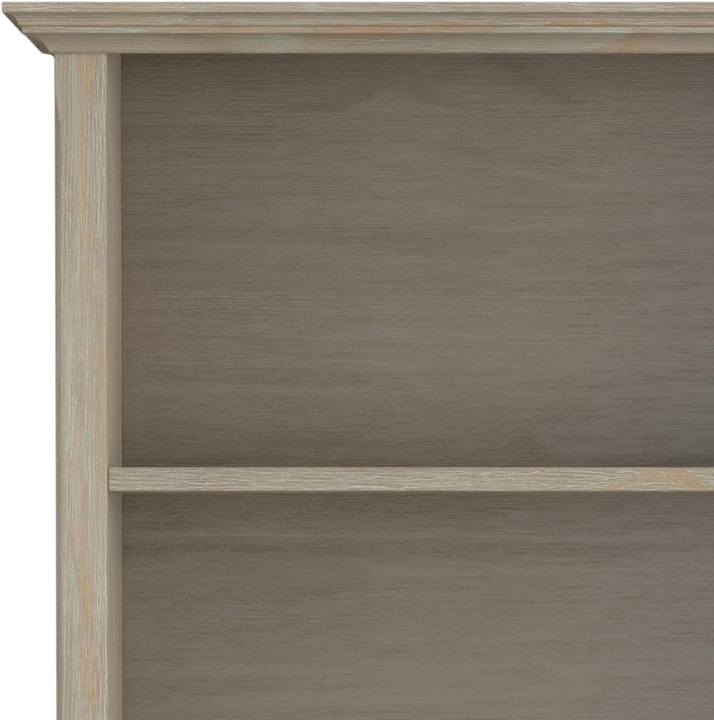 SIMPLIHOME Amherst Desk and Bookcase Bundle - 54 inch Wide Solid Wood Desk with Drawers and 30 inch Wide 5-Shelf Bookcase in Distressed Grey, Transitional Home Office Furniture (Set of 2)