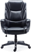 Staples Mcallum Ergonomic Manager & Executive Office Chair, Task Desk Swivel Chair with Wheels, Adjustable Height, Bonded Leather, Black