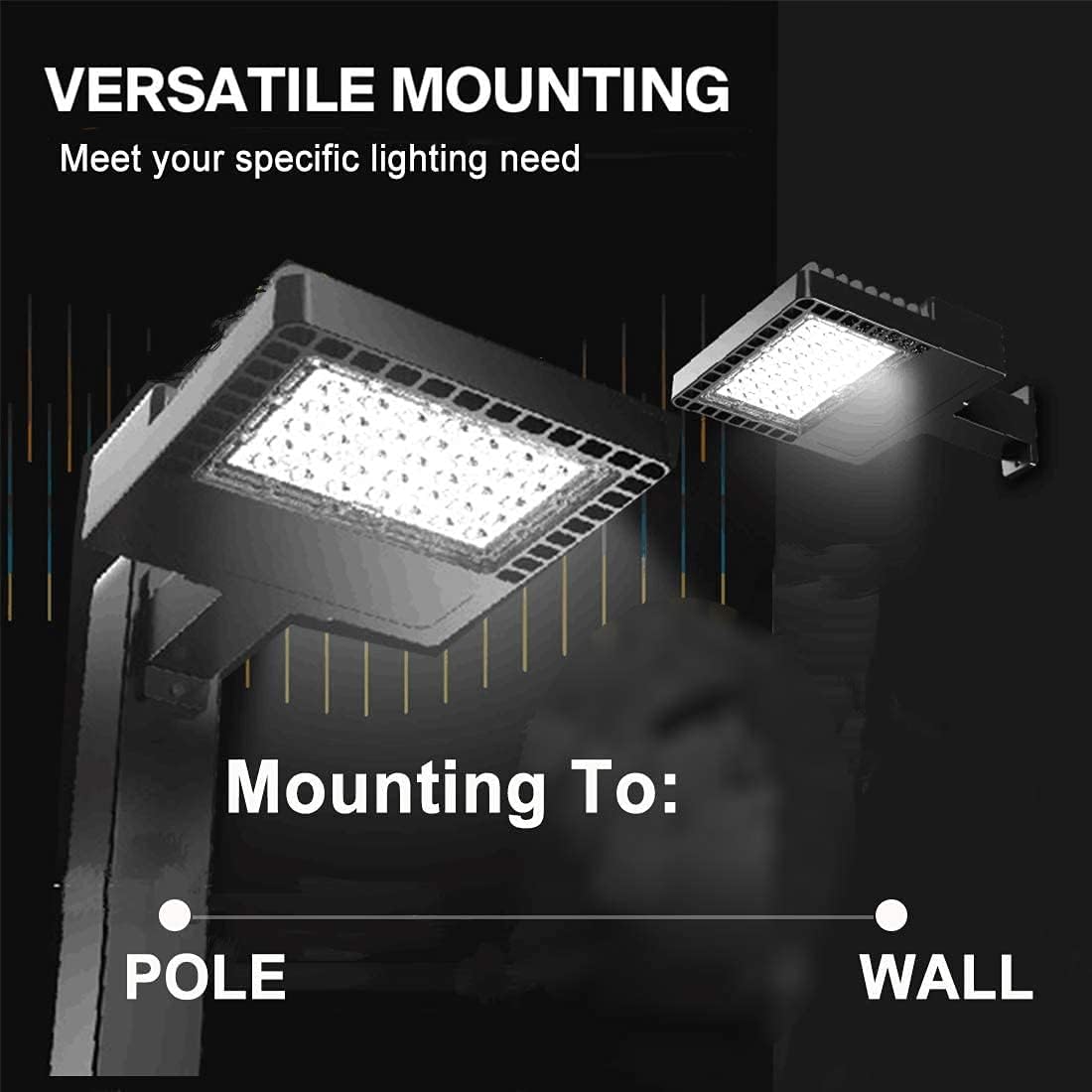 ledmo LED Parking Lot Light Dusk to Dawn Outdoor Lighting with Adjustable Arm Mount 19500lm Waterproof Wall Light Fixtures 150W Flood Security Lighting for Garage Yard Shop Warehouse Barn(3 Pack)