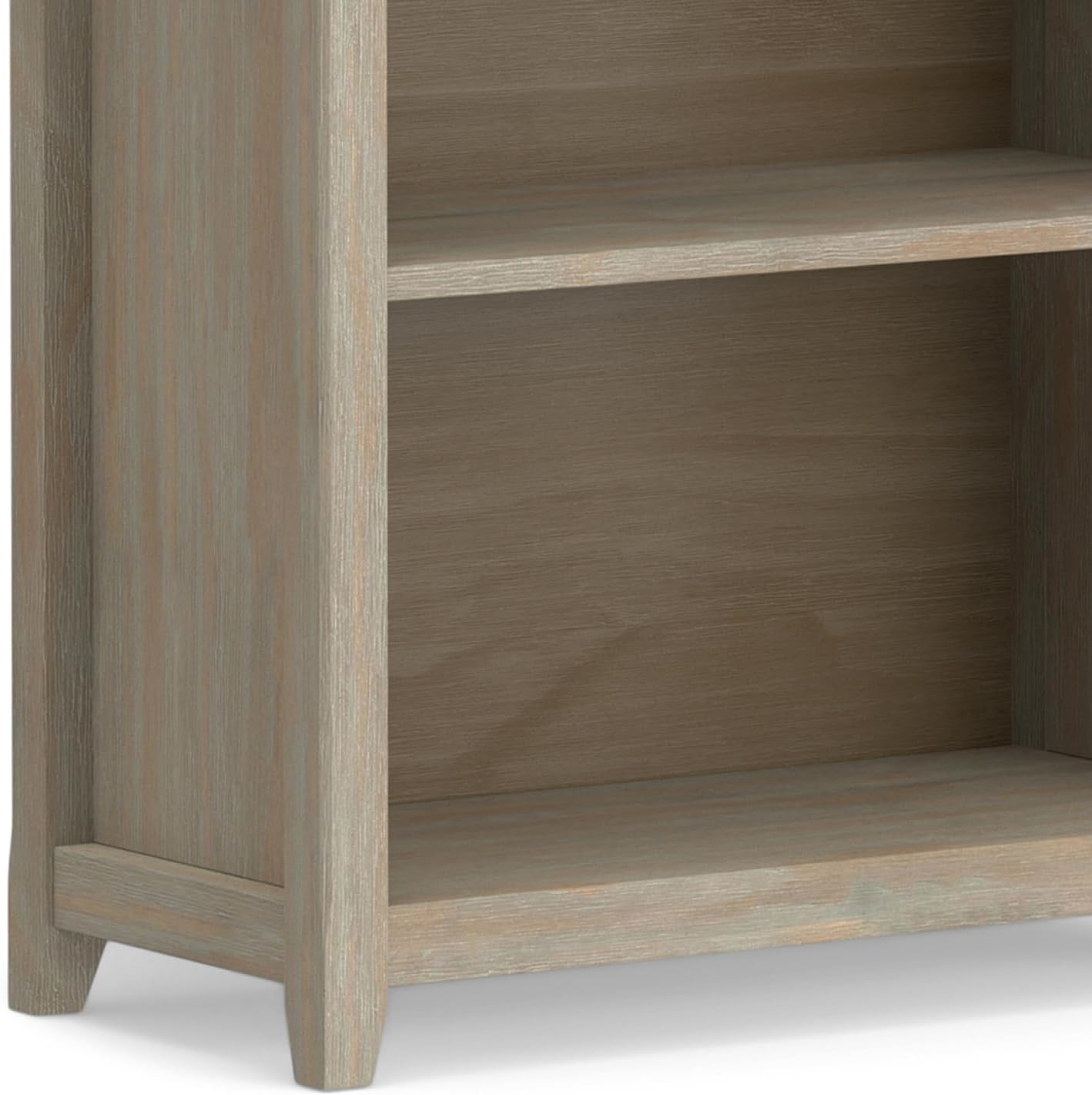 SIMPLIHOME Amherst Desk and Bookcase Bundle - 54 inch Wide Solid Wood Desk with Drawers and 30 inch Wide 5-Shelf Bookcase in Distressed Grey, Transitional Home Office Furniture (Set of 2)