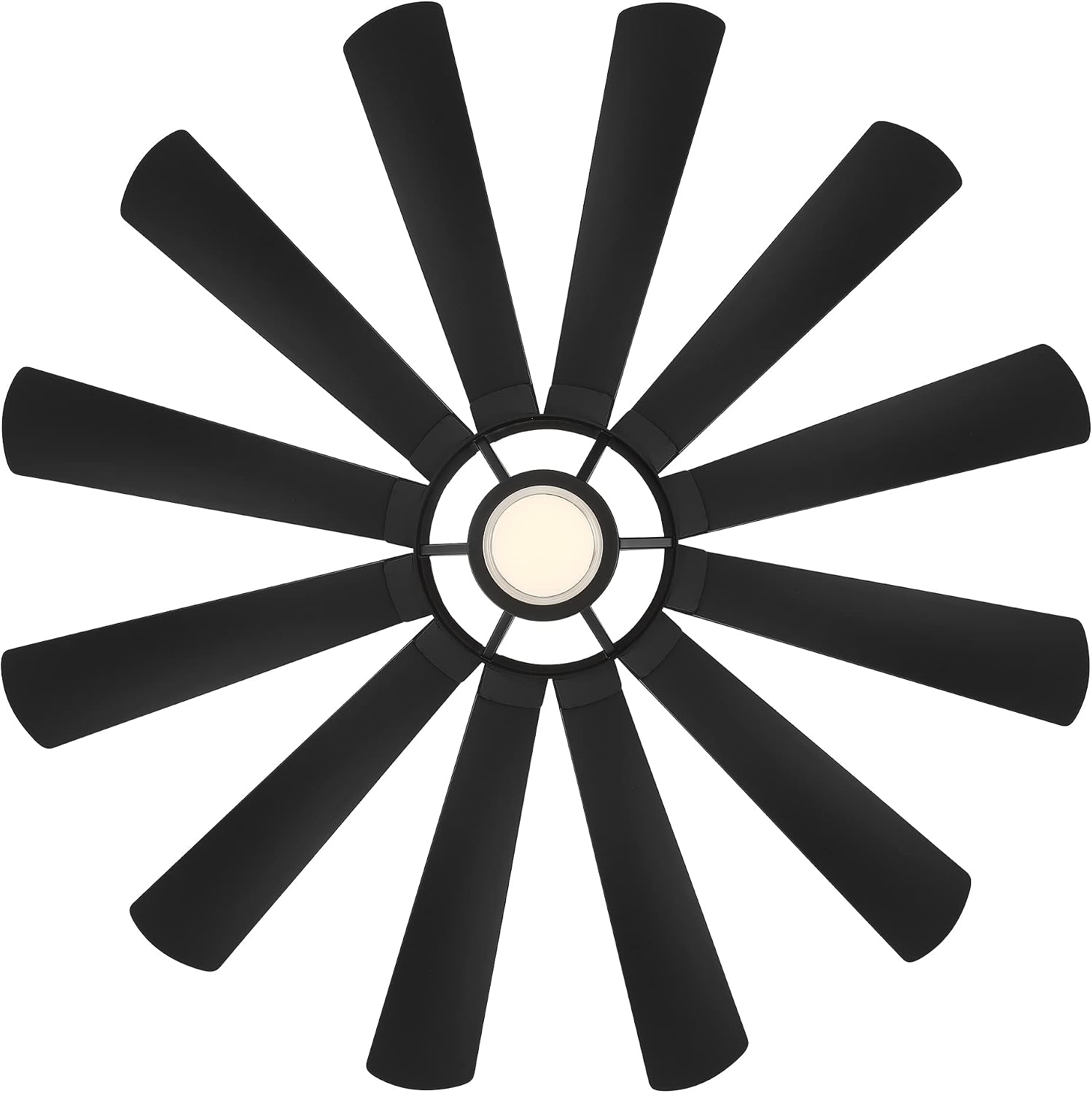 Modern Forms Wyndmill Smart Indoor and Outdoor 12-Blade Ceiling Fan 65in Matte Black 2700k LED Light Kit and Remote Control works with Alexa and iOS or Android App