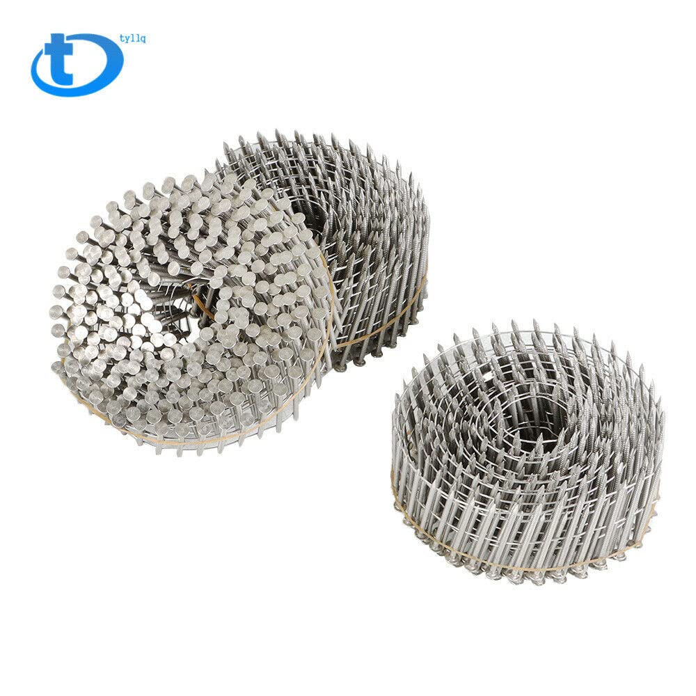 15 Degree Wire Coil 1-3/4' ×.09' Ring Shank Stainless Steel Siding Nails 3600Pcs