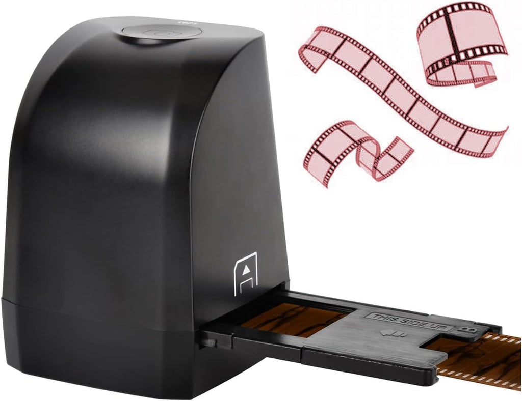 Film Scanner, Mini Digital Film & Slide Scanner, Convert 35mm Film & Slide to Digital JPEG Save into SD Card, 8MP Photo Scanner Slide Viewer for Old Slides Into Digital JPEG Format