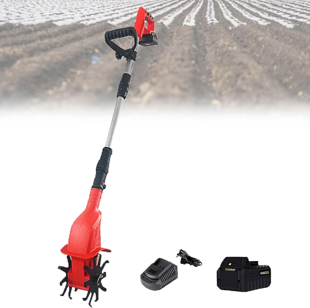 Cordless Rotavator, Handheld Electric Garden Tiller/Rotavator, 4000mah Battery Powered Soil Cultivator,20v Fast Charge Gardening Tool,4000mA×1