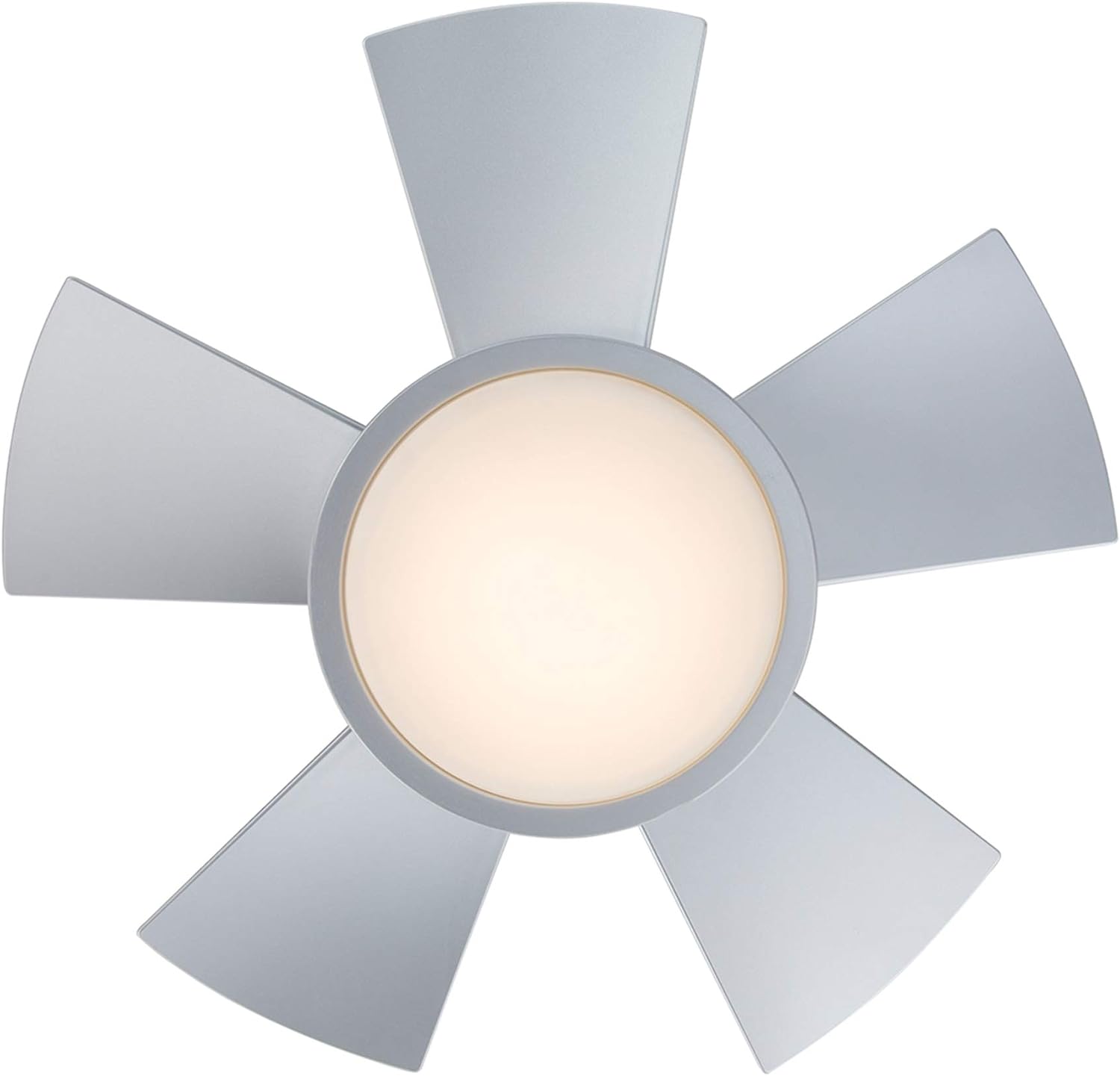 Modern Forms FH-W1802-26L-35-TT Vox - 5 Blade Flush Mount Ceiling Fan with Light Kit-11 Inches Tall and 26 Inches Wide, Finish Color: Titanium Silver, Color Temperature: 3500