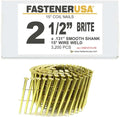 2-1/2' x .131 Smooth Brite Coil Nails 15-DEG Wire 3,200ct