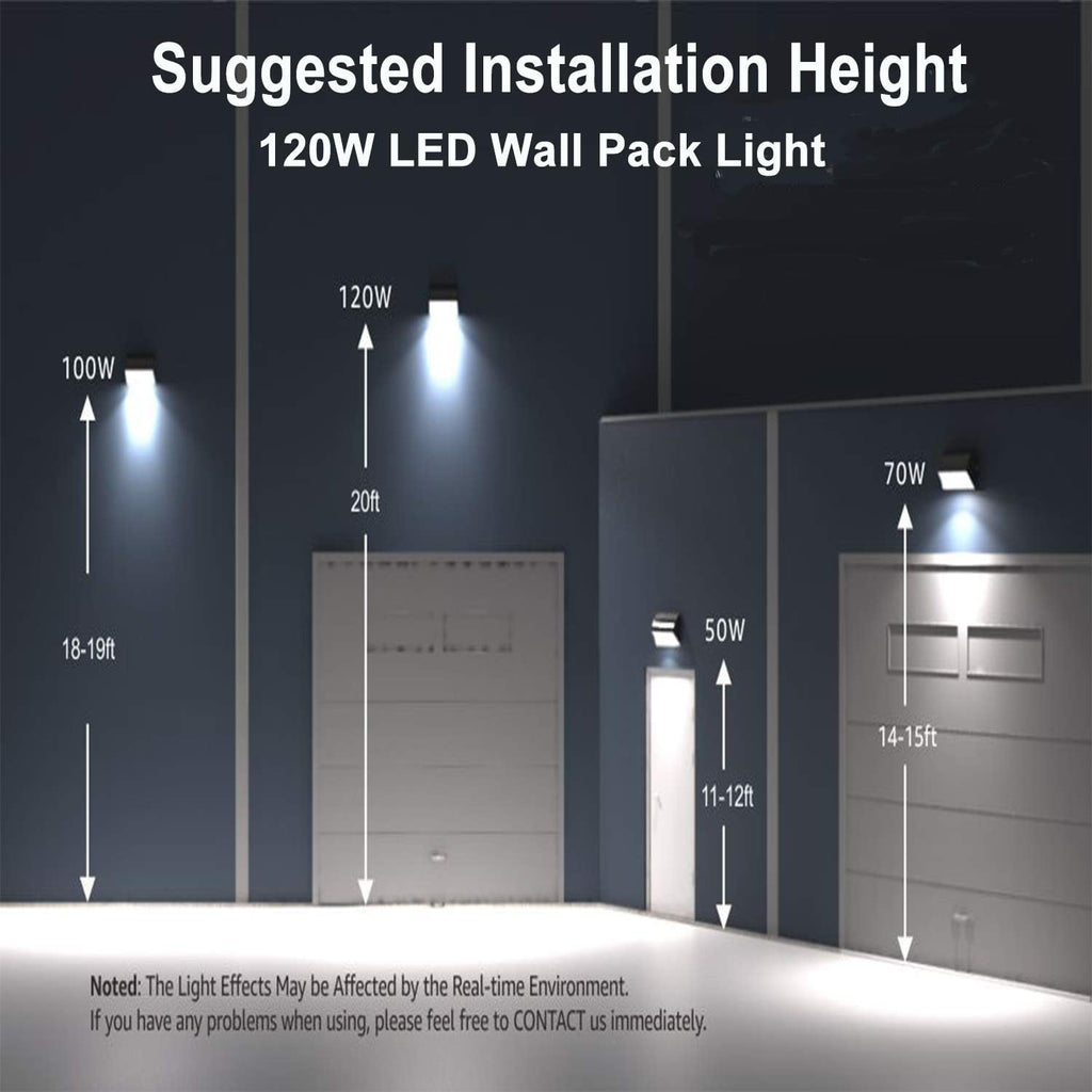 ledmo 120W LED Wall Pack Light - Size Update 6 Pack Dusk to Dawn Outdoor Lighting with Photocell Commercial Industrial Lights for Bay,Shop,Garage,Barn,Warehouse,Building,Yard 5000K