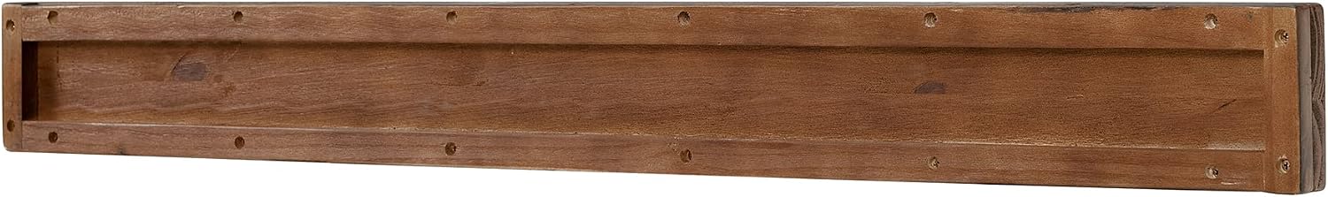 Alaterre Furniture Pomona Entryway Bench and Coat Hook Set – Modern Rustic 48-Inch Solid Wood Bench & Wall Mounted Coat Hook Set for Jackets, Bags & Shoes in Mudroom or Hallway (Rustic Brown)