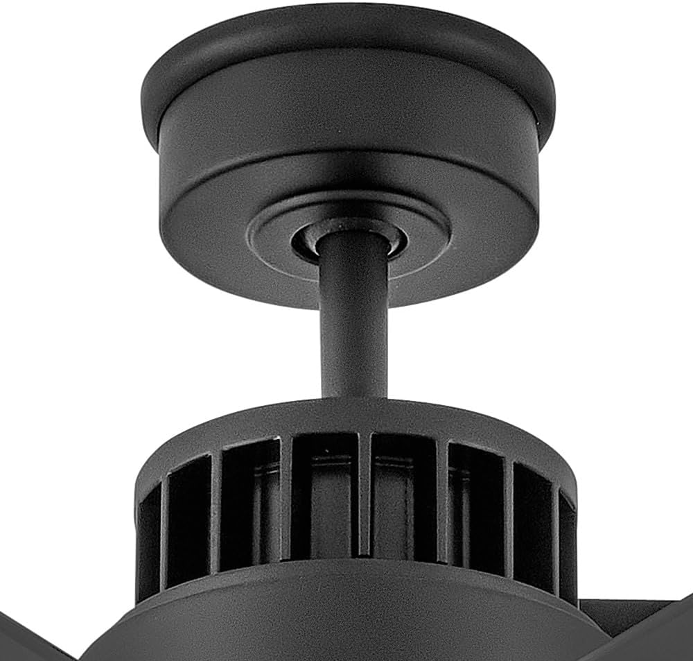 Hinkley Draftsman 72' Indoor/Outdoor Smart Ceiling Fan with Light and Remote, Industrial Windmill Style with Alumninum Fan Blades, Integrated LED, Matte Black