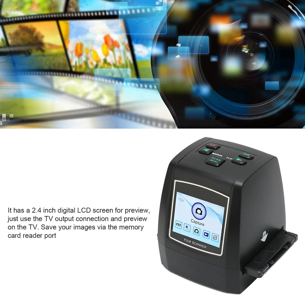 Mini Film Scanner, Digital Film Slide Scanner, Digital Film Slide Scanner, Photo Scanner, Converts 35Mm Film Negatives