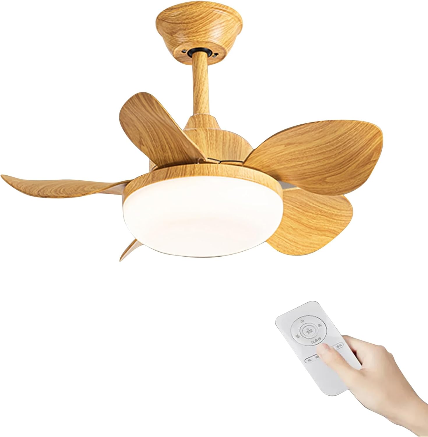 Ceiling Fans with Lights and Remote, Contemporary Indoor LED Ceiling Fan with Light, 6 Speeds Ceiling Fan for Patios,Living Room, Reversible DC Motor, 5 Blades, Dimmable, Noiseless(Yellow)