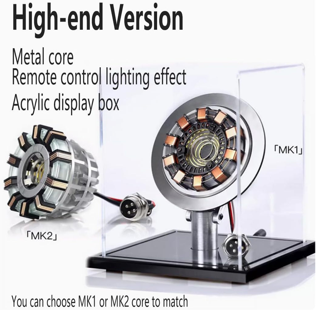 DIY Arc Reactor Model Toys, 1/1 Scale MK2 Arc Reactor Tech Desk Ornament Gift for Teen Adult (KIT Version/MK2 Youth Version)