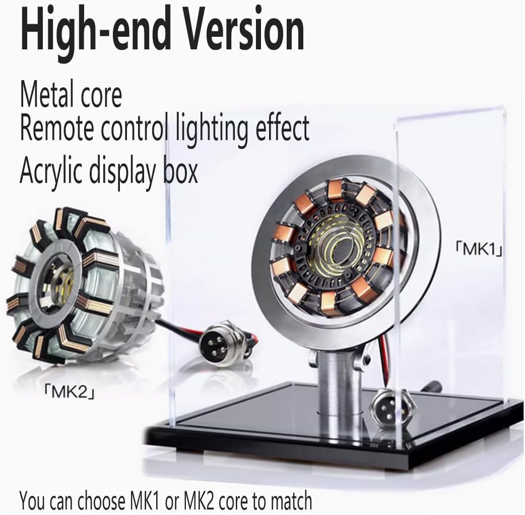 DIY Arc Reactor Model Toys, 1/1 Scale MK2 Arc Reactor Tech Desk Ornament Gift for Teen Adult (KIT Version/MK2 Youth Version)