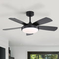 Sofucor 42 Inch Ceiling Fan with Light, Modern Ceiling Fan with Memory Large LED - Quiet DC Motor, 6 Speeds 4500CFM High Velocity, Dimmable, Timer, Reversible, for Living Room Bedroom, ETL/FCC, Black