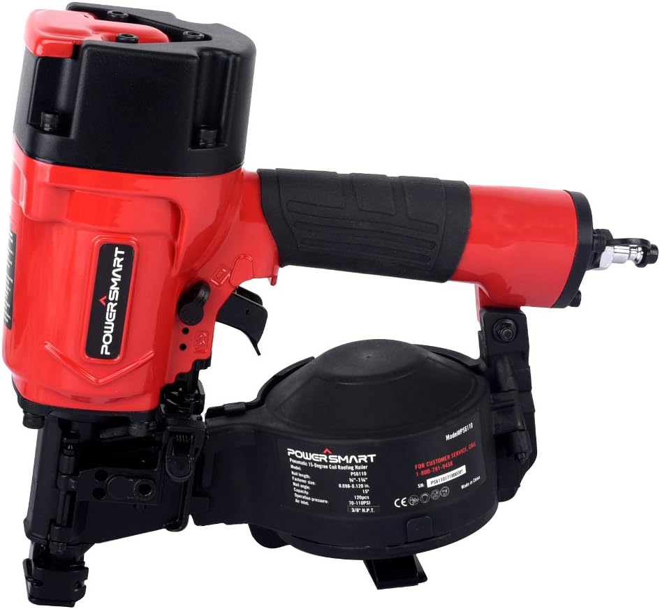 PowerSmart PS6110 Pneumatic 15-Degree Coil Roofing Nailer