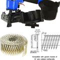 CN45N Roofing Nailer, 15 Degree Roofing Nail Gun, 3/4-Inch to 1-3/4-Inch Coil Nails, 120-pcs Load Capacity Coil Nailer in Blue