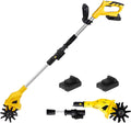Cordless Tiller Cultivator,4' Width Handheld Garden Cultivators with 20 Manganese Steel Tines Household Electric Rototiller for Farm,Park,Garden,Yard 2Battery