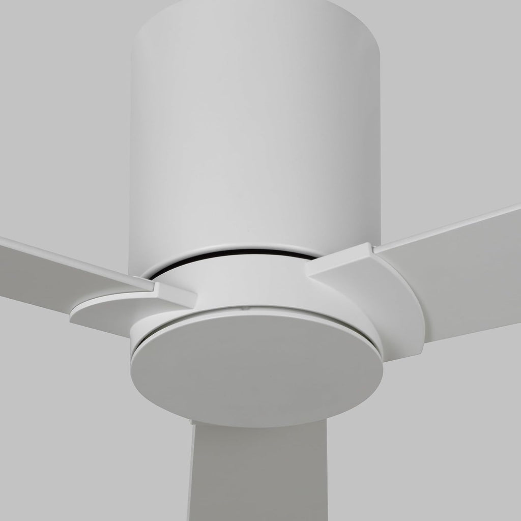 Monte Carlo 3RZHR52RZW Rozzen Hugger 52' Ceiling Fan with Remote Control, Reversible DC Motor, Damp Rated, 3 Blades (Matte White)