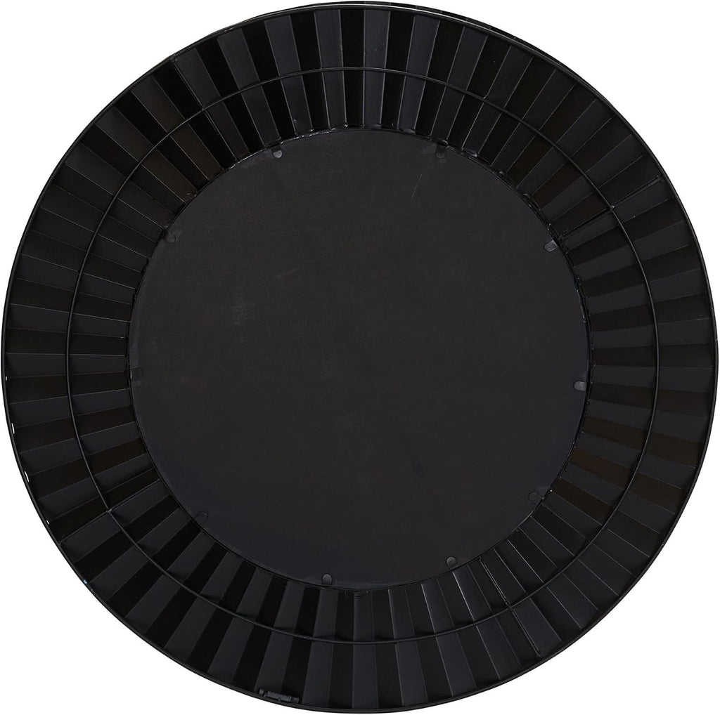 Household Essentials Round Metal Frame Decorative Sunburst Wall Mirror, Bronze