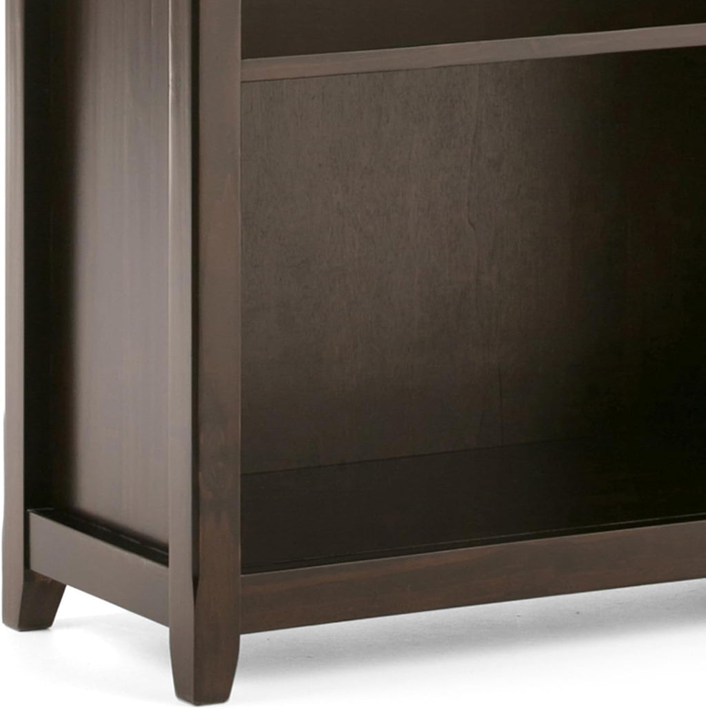 SIMPLIHOME Amherst Desk and Bookcase Bundle - 54 inch Wide Solid Wood Desk with Drawers and 30 inch Wide 5-Shelf Bookcase in Hickory Brown, Transitional Home Office Furniture (Set of 2)