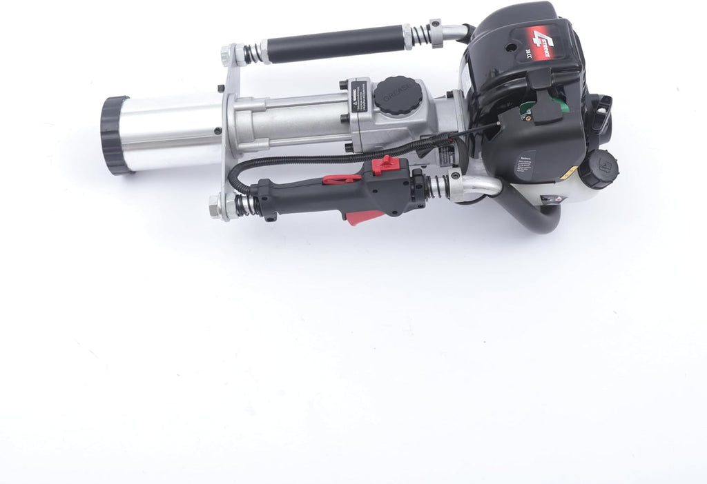 32.6CC 2 Stroke Gas Powered T-Post Driver, 0.9KW Gas Post Pounder Pile Driver, Single Cylinder Air Cooled Fence Post Driver with Hand Pull Start & 0.23 Gal Fuel Tank for Gardening (4-Stroke/ 37.7CC)