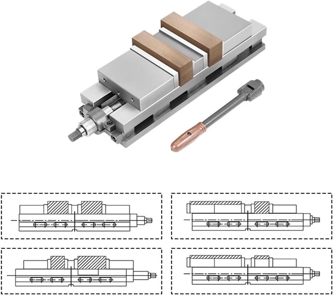 Heavy-Duty Machine Two-Way Angle Solid Flat-Nose Pliers CNC Double-Opening Machine Vise 4 6 Inch Clamp(4 inch)