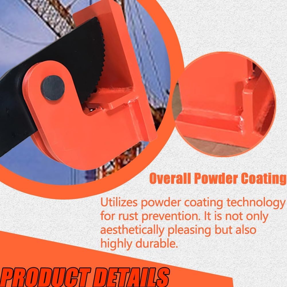 Horizontal Plate Lifting Clamp 4 Inch Opening Steel Plate Clamp for Lifting Multi Sheet Steel Lifting Clamp Stone Lifting Equipment Heavy Duty Lifting Tool(1T)