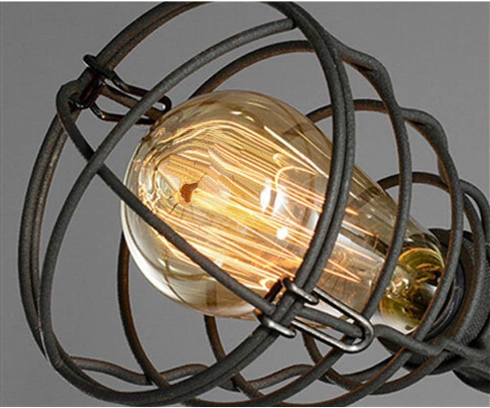 8 Lights Industrial Cage Pipe Ceiling Light-LITFAD Retro Rustic Iron Vintage Hanging Pendant Light Edison Ceiling Chandelier LED Semi-Flush Fixtures