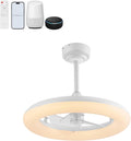 OVAL AIR AIR8001C Piero 21.5' Contemporary Minimalist 6-Speed Metal Mobile-App/Remote-Controlled Dimmable Smart Integrated LED Ceiling Fan Bedroom, Living Room, Dining Room, Frost White