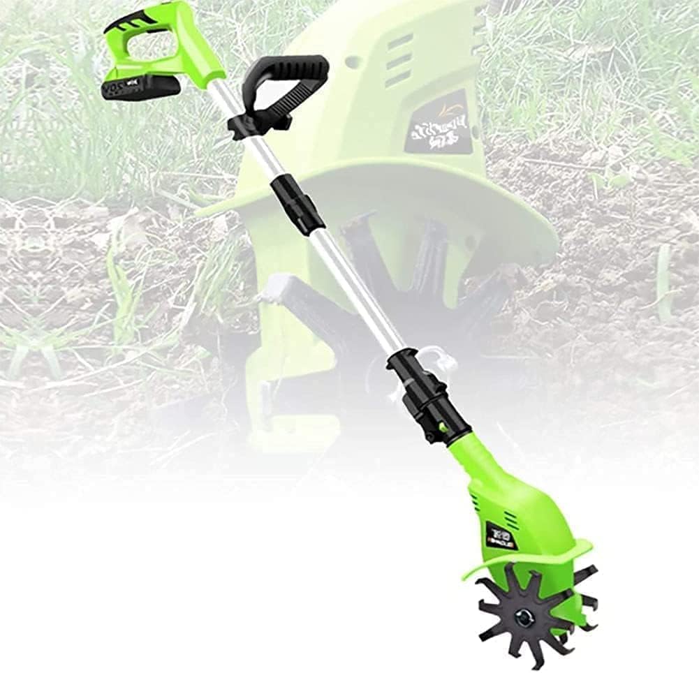 LXXW Electric Tiller Electric Hand Cordless Rotavator, 97-127Cm Adjustable Handle, with 4000Mah Lithium Battery and Charger Electric Cultivator