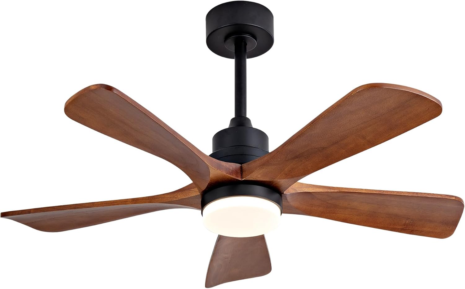 Modern Outdoor Ceiling Fan with Integrated LED Light and Remote Control for Covered Patios | 42-Inch Quiet Reversible DC Motor with Solid Wood Blades | Energy Efficient Farmhouse Style Air Circulation