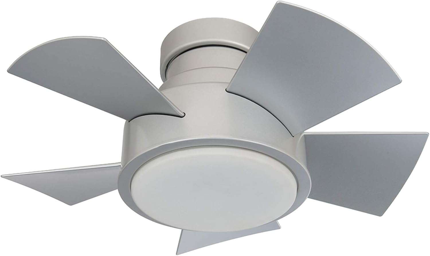 Modern Forms FH-W1802-26L-35-TT Vox - 5 Blade Flush Mount Ceiling Fan with Light Kit-11 Inches Tall and 26 Inches Wide, Finish Color: Titanium Silver, Color Temperature: 3500