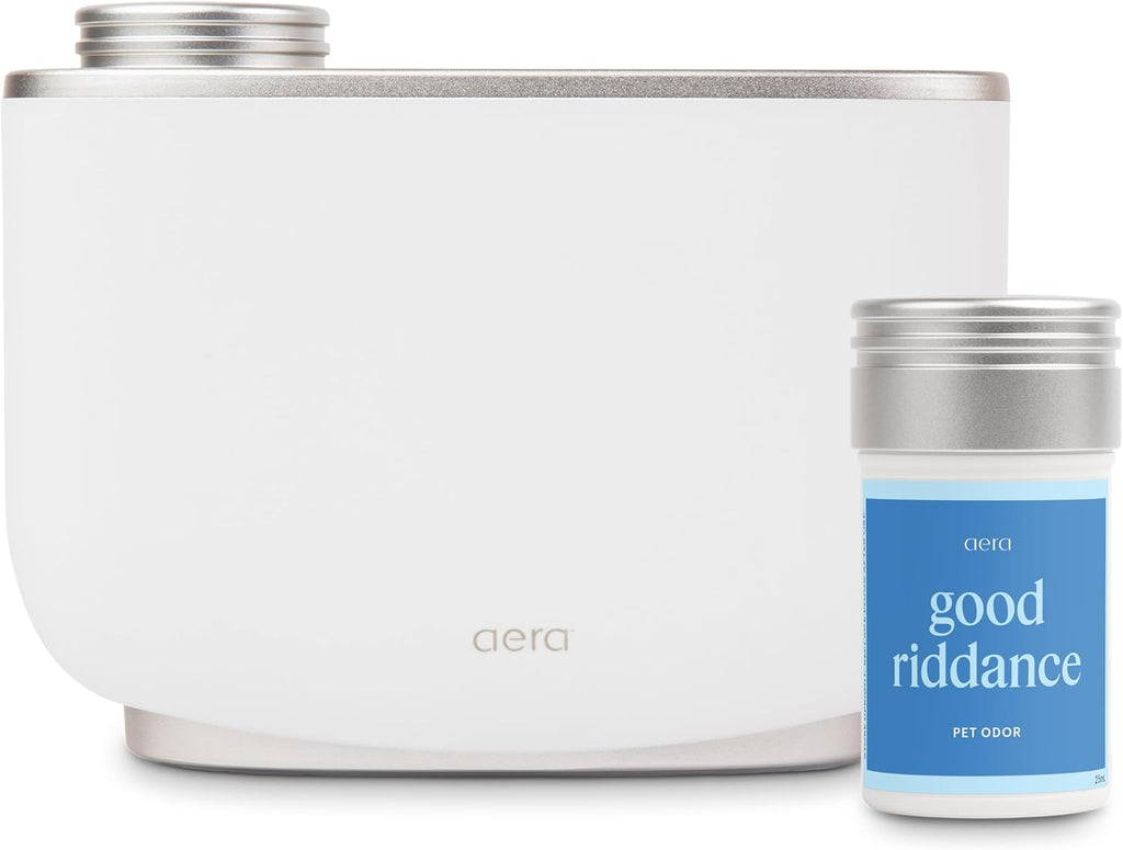 Aera Waterless Plug-in Essential Oil Diffuser for Large Rooms + Good Riddance Fragrance Capsule – Wi-Fi App & Alexa Control – Luxury Home Fragrance Scent Machine Starter Kit (Includes 1 Capsule)