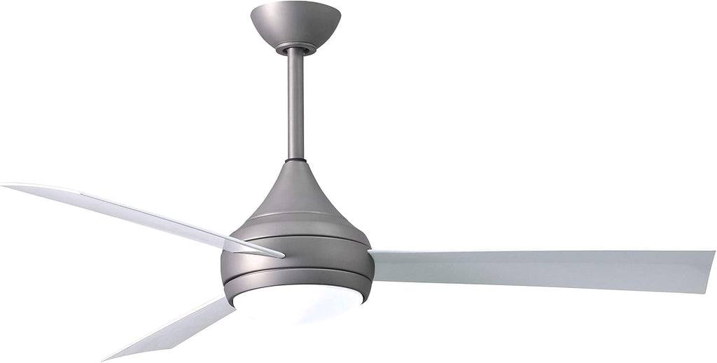 Matthews DA-BS-WH Donaire Outdoor Wet/Salt Water Rated 52' Marine-Grade Coastal Ceiling Fan with LED Light & Remote, Brushed Stainless with Gloss White