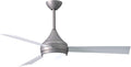 Matthews DA-BS-WH Donaire Outdoor Wet/Salt Water Rated 52' Marine-Grade Coastal Ceiling Fan with LED Light & Remote, Brushed Stainless with Gloss White