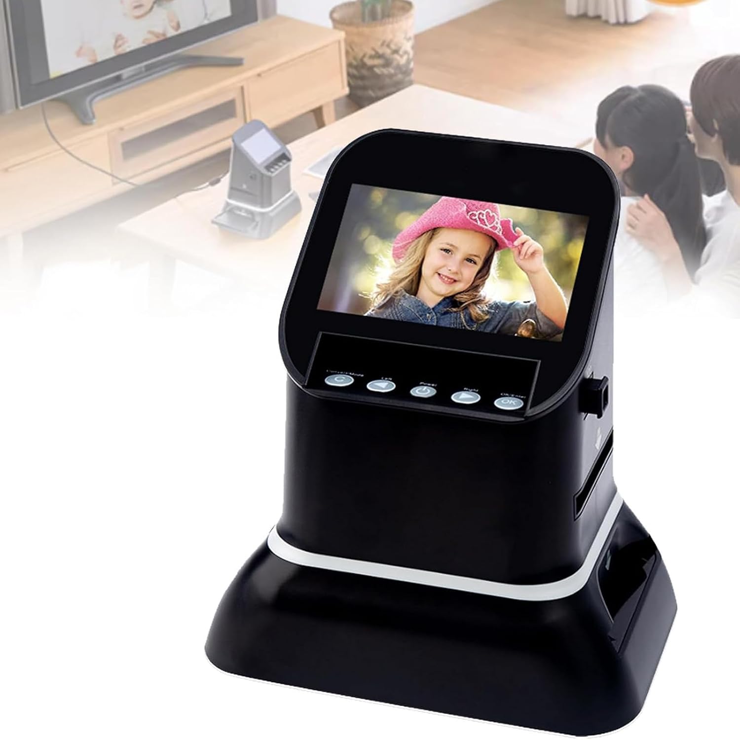 Digital Film Scanner, with 1080P LCD Converts 35mm, 135mm, 126mm, 127 Negatives and Slides to JPEG Digital, for Easy Storage and Sharing